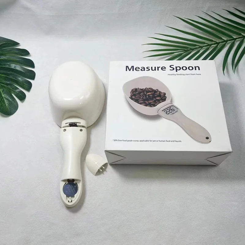 Pet Food Measuring Spoon Scale LCD Electronic Weighing Tool Dog Cat Feeding Food Measuring Spoon Digital Display Kitchen Scale