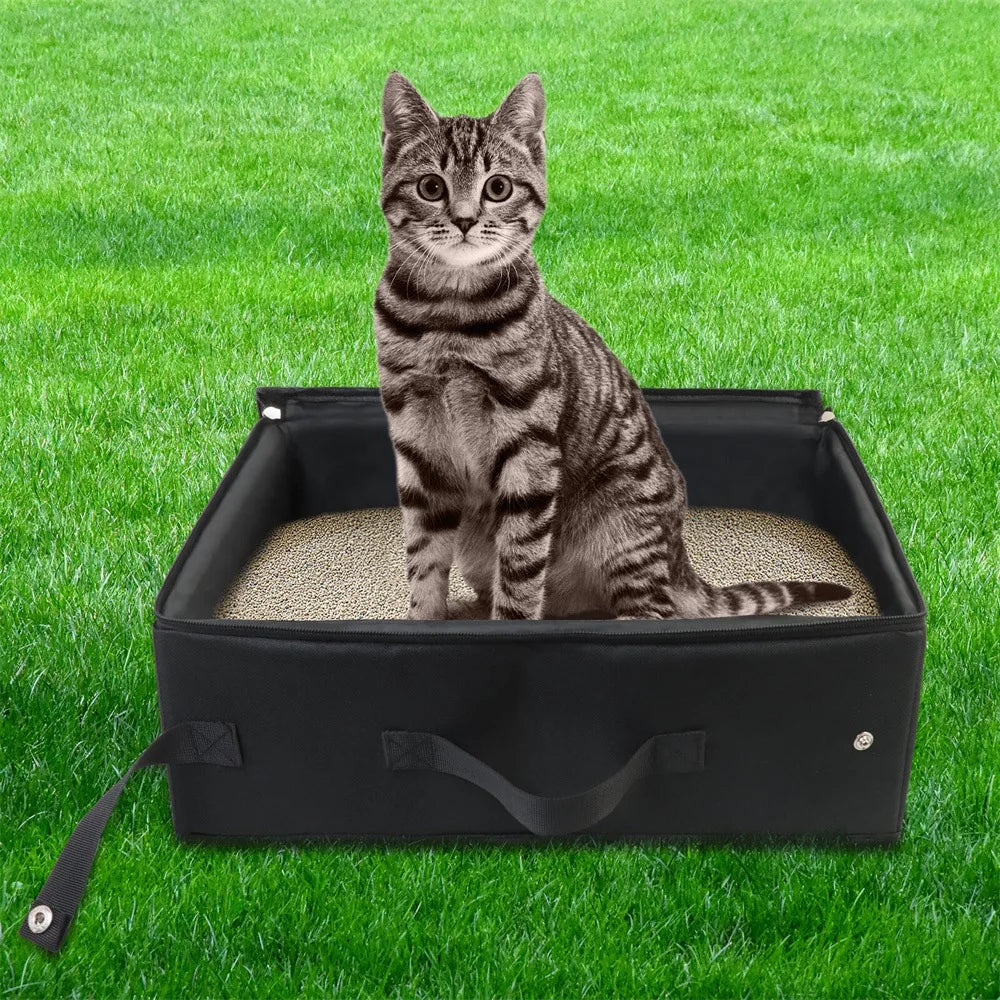 Portable Folding Travel Pet Litter Box Dog Toilet Tray Folding Cat Litter Potty Waterproof Outdoor Foldable Cat Litter Box