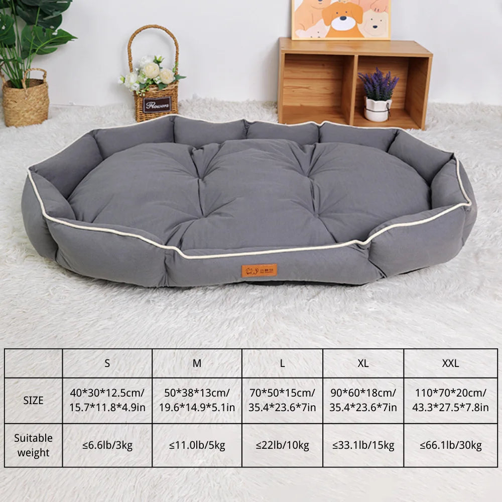 Dog Bed for Large Dogs, Rectangle Washable Orthopedic Pet Bed, Soft Sleeping Puppy Bed, Durable Dog Sofa with Anti-Slip Bottom