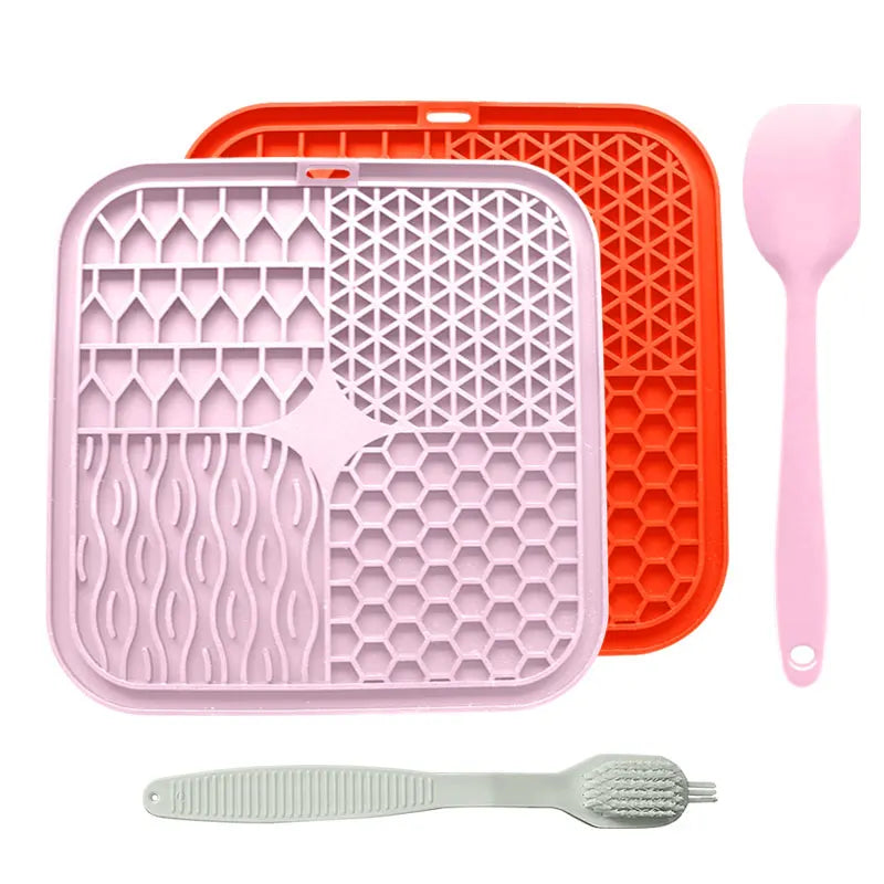 Combination pet licking pad with suction dog licking pad slow feeding dog licking pad pet bath distraction pad food dispenser