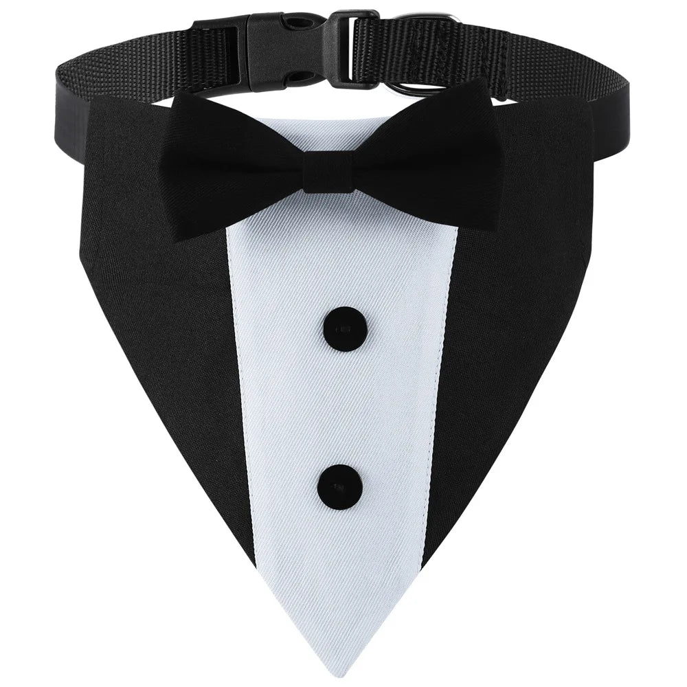 Sucado Brand Pet Wedding Suit Bib Dog Collar Adjustable with Bow Tie Bandana for Engagement Party Costume Clothes