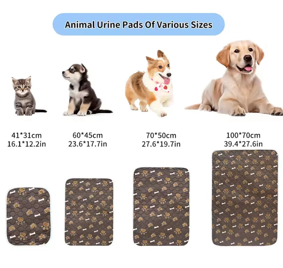 1pcs Cute Waterproof Pet Pee Pad Washable Puppy Training Pad Mat Reusable Anti-Slip Pee Pad Blanket Absorbent Diaper for Dog Cat