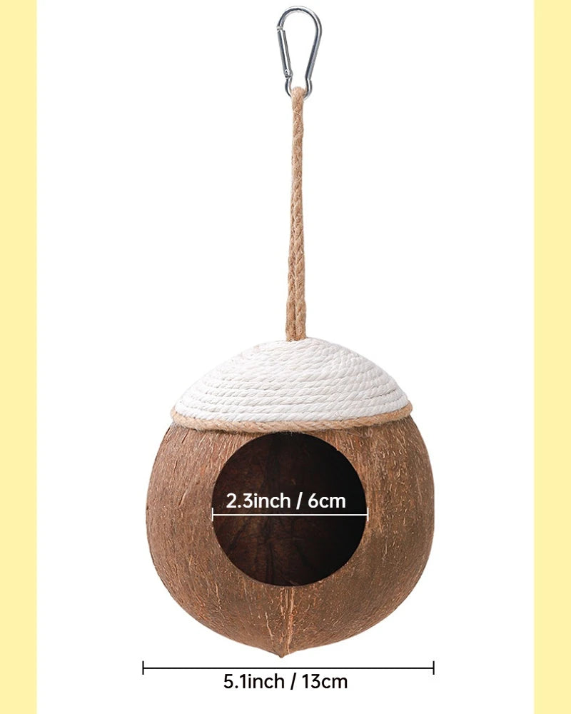 Hamster House Bite-resistant Natural Small Pet Coconut Cages Guinea-pig Hamster Hideout House Toy Wooden House Pet Supplies