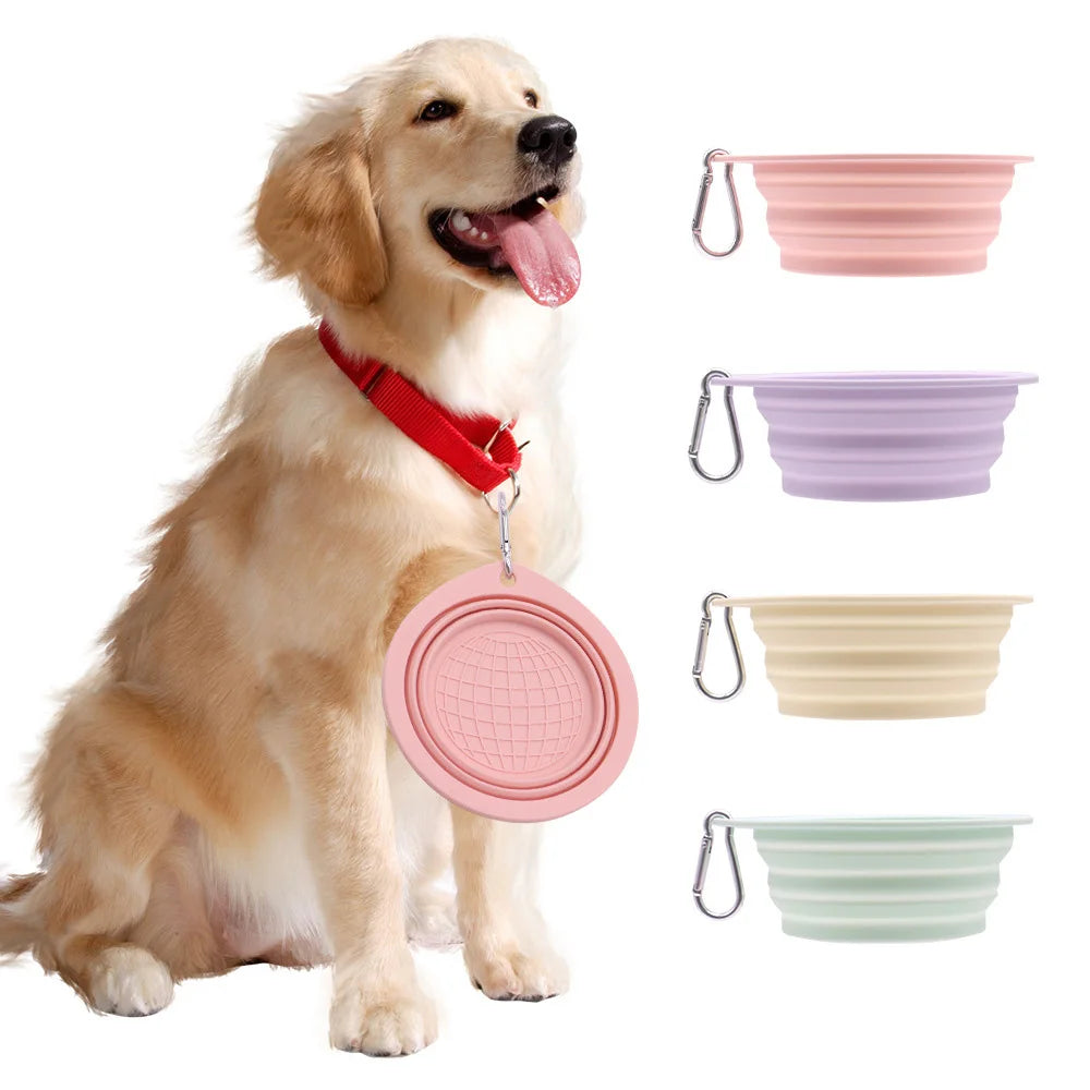 Portable Dog Bowl Foldable - Pet Travel Water & Food Bowl Collapsible Feeding Dish for Dogs Outdoor Camping Hiking