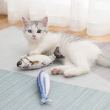 Electric Moving Fish Cat Toy Realistic Flopping Fish Dog Toy Plush Interactive Cat Toy for Indoor Cats Exercise