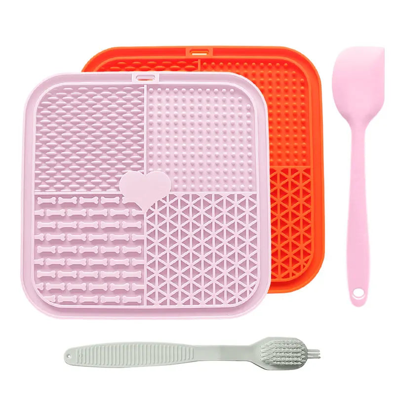 Combination pet licking pad with suction dog licking pad slow feeding dog licking pad pet bath distraction pad food dispenser