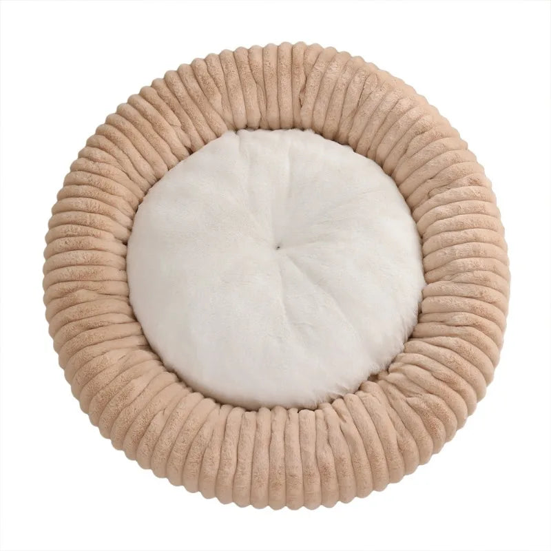 Dog Bed Donut Big Large Round Basket Plush Beds for Dogs Medium Accessories Fluffy Kennel Small Puppy Washable Pets Cat Products