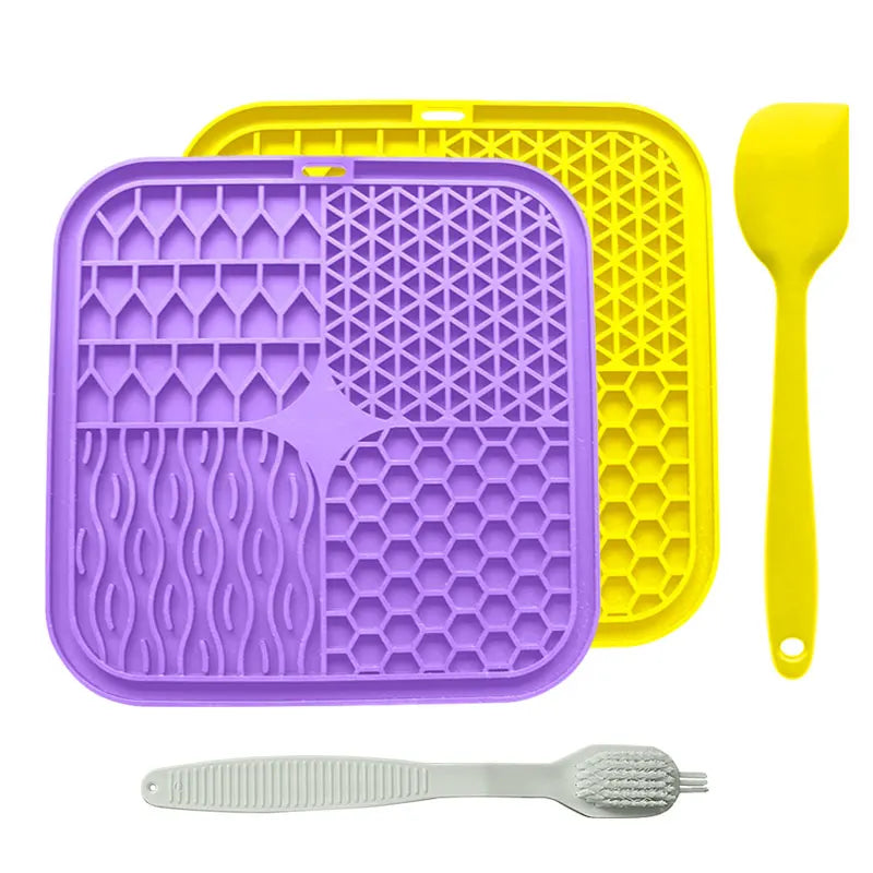 Combination pet licking pad with suction dog licking pad slow feeding dog licking pad pet bath distraction pad food dispenser