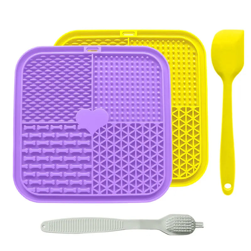 Combination pet licking pad with suction dog licking pad slow feeding dog licking pad pet bath distraction pad food dispenser