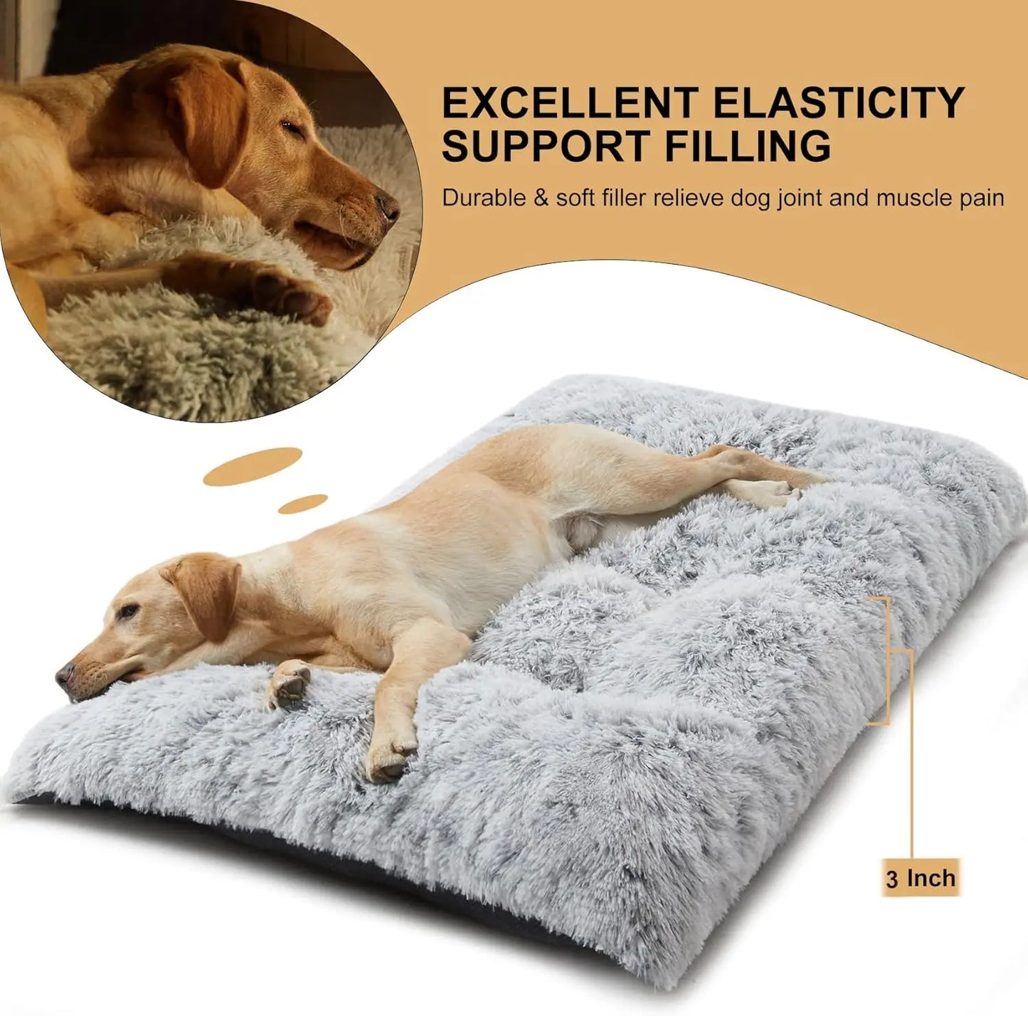 1 piece of pet cat and dog bed, long hair, plush, thick, comfortable and warm - easy to disassemble and wash dog pad cat pad, su