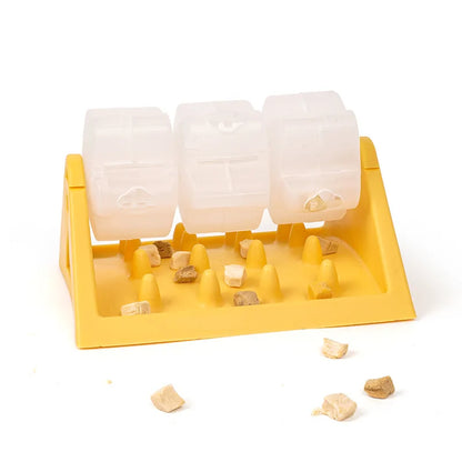 Puzzle Feeder Roller: Interactive Slow Eating Toy for Cats & Dogs - Portion Control with Treat-Dispensing Roller Ball