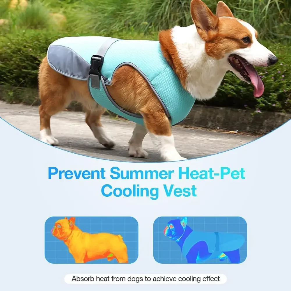 Cooling Dog Vest - Breathable Dog Tank Top for hot seasons, adjustable lightweight cool pet jacket, UV resistant dog shirt