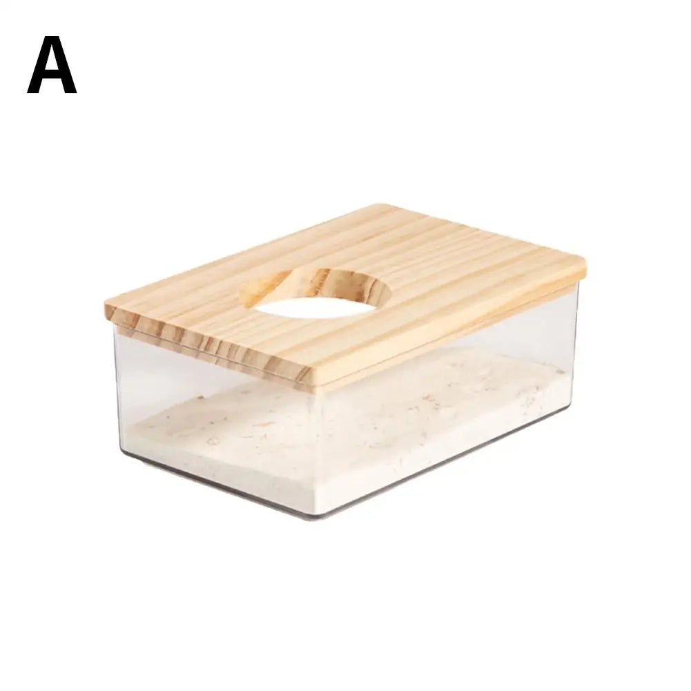 Hamster Golden Bear Sand Bath Box Acrylic Fully Transparent Large Pet Chinchilla Toilet Dual-Purpose Bath Sand Urine Sand Basin
