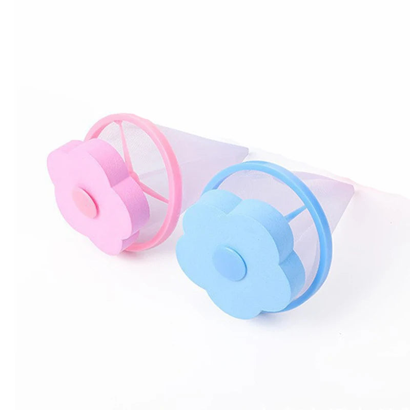 Plum Blossom Shape Laundry Ball With Mesh For Washing Machine Floating Pet Fur Lint Hair Catcher Clothes Cleaning Balls Removal
