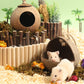 Hamster House Bite-resistant Natural Small Pet Coconut Cages Guinea-pig Hamster Hideout House Toy Wooden House Pet Supplies