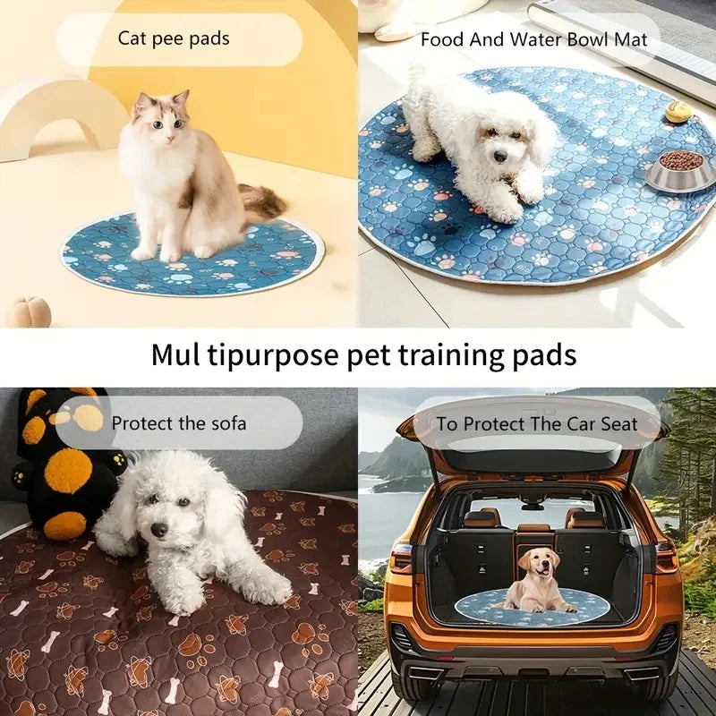 1pcs Cute Waterproof Pet Pee Pad Washable Puppy Training Pad Mat Reusable Anti-Slip Pee Pad Blanket Absorbent Diaper for Dog Cat
