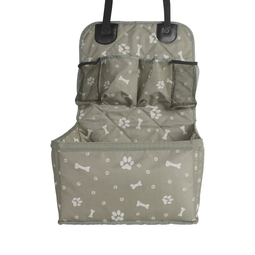 Dog Car Seat with Storage Pockets,Travel Dog Car Seat Cover Folding Hammock Dog Car Seat Basket for Small Medium Dogs
