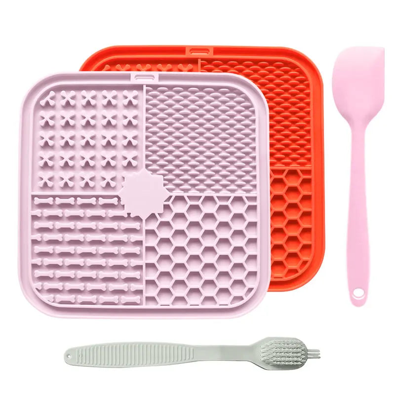 Combination pet licking pad with suction dog licking pad slow feeding dog licking pad pet bath distraction pad food dispenser