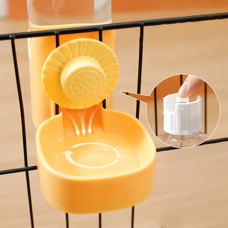 Automatic Pet Feeder Cage Hanging Water Bottle Food Container Dispenser For Dog Cats Rabbit Birds Supplies