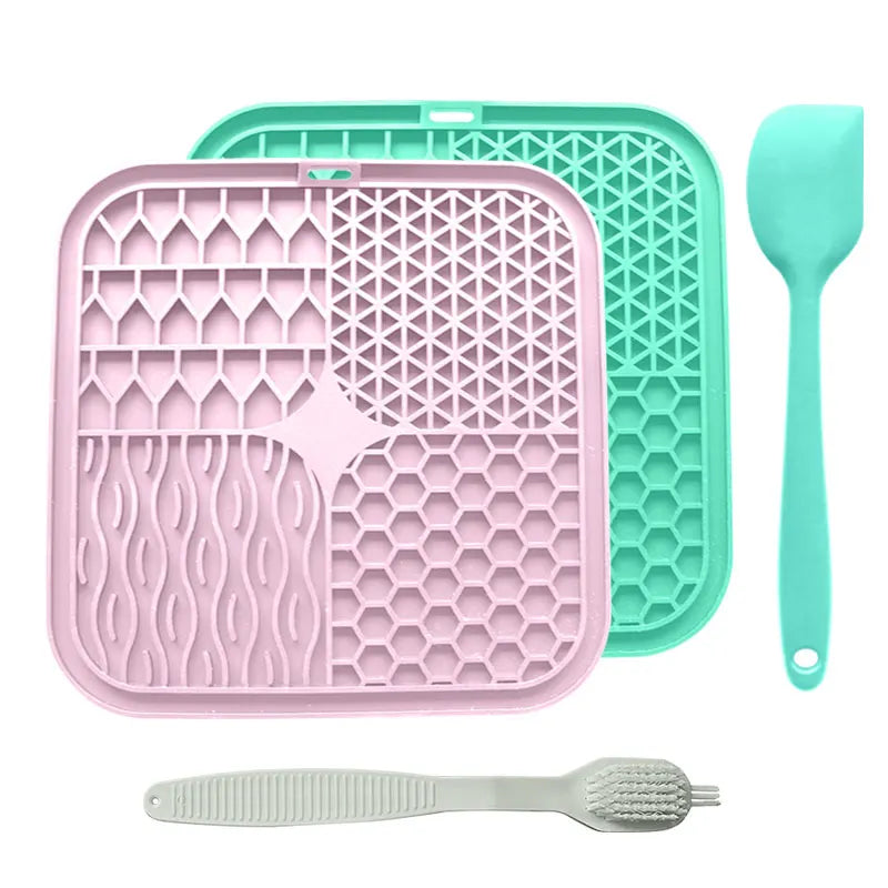 Combination pet licking pad with suction dog licking pad slow feeding dog licking pad pet bath distraction pad food dispenser