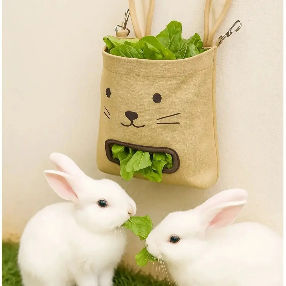 New Rabbit Hanging Hay Bag Shaped Feeding Feed Package Convenient Multiple Colors Available Small Pet Supplies