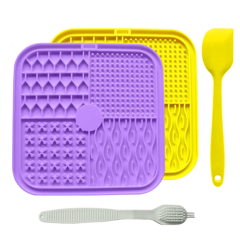 Combination pet licking pad with suction dog licking pad slow feeding dog licking pad pet bath distraction pad food dispenser