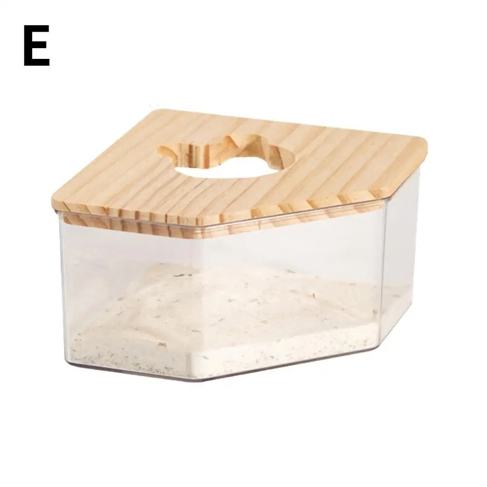Hamster Golden Bear Sand Bath Box Acrylic Fully Transparent Large Pet Chinchilla Toilet Dual-Purpose Bath Sand Urine Sand Basin