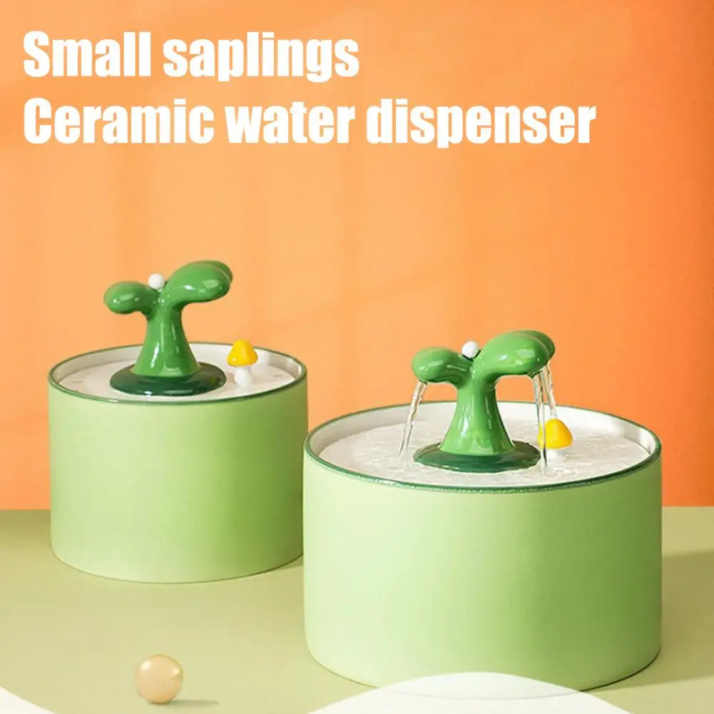 1.5L Automatic Cat Water Fountain Pet Accessories Ceramics Pet Drinking Dispenser Ultra-Quiet Pet Water Bowl for Cats Dogs