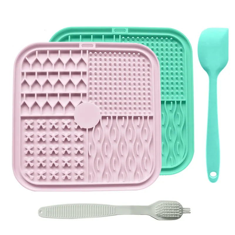 Combination pet licking pad with suction dog licking pad slow feeding dog licking pad pet bath distraction pad food dispenser