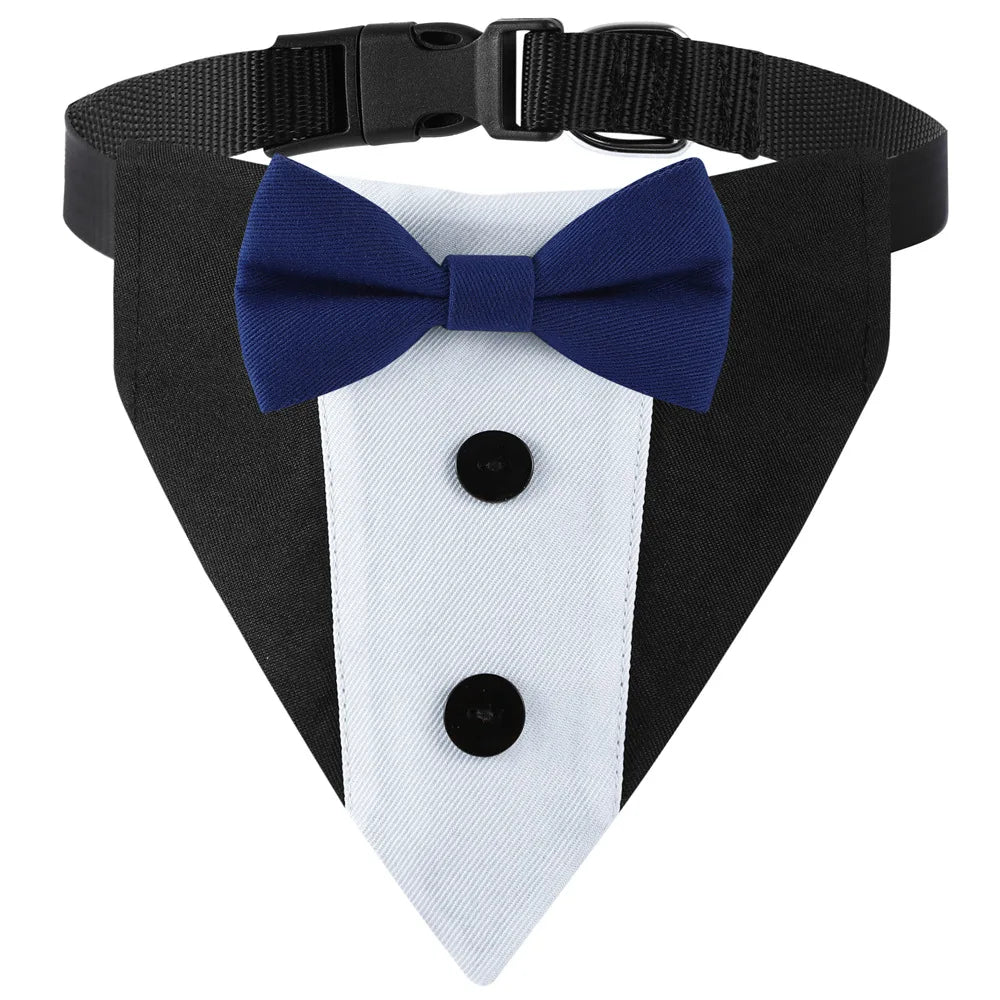 Sucado Brand Pet Wedding Suit Bib Dog Collar Adjustable with Bow Tie Bandana for Engagement Party Costume Clothes