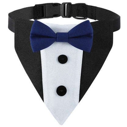 Sucado Brand Pet Wedding Suit Bib Dog Collar Adjustable with Bow Tie Bandana for Engagement Party Costume Clothes