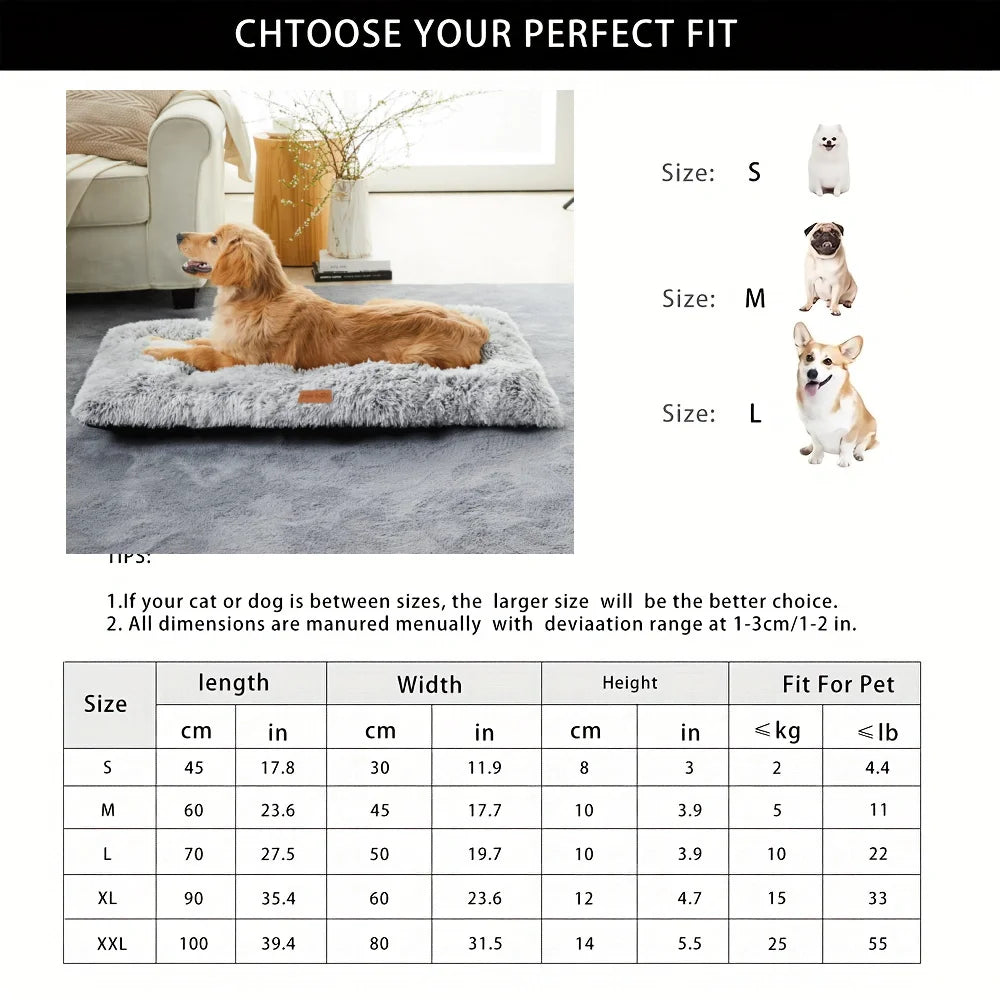 1 piece of pet cat and dog bed, long hair, plush, thick, comfortable and warm - easy to disassemble and wash dog pad cat pad, su