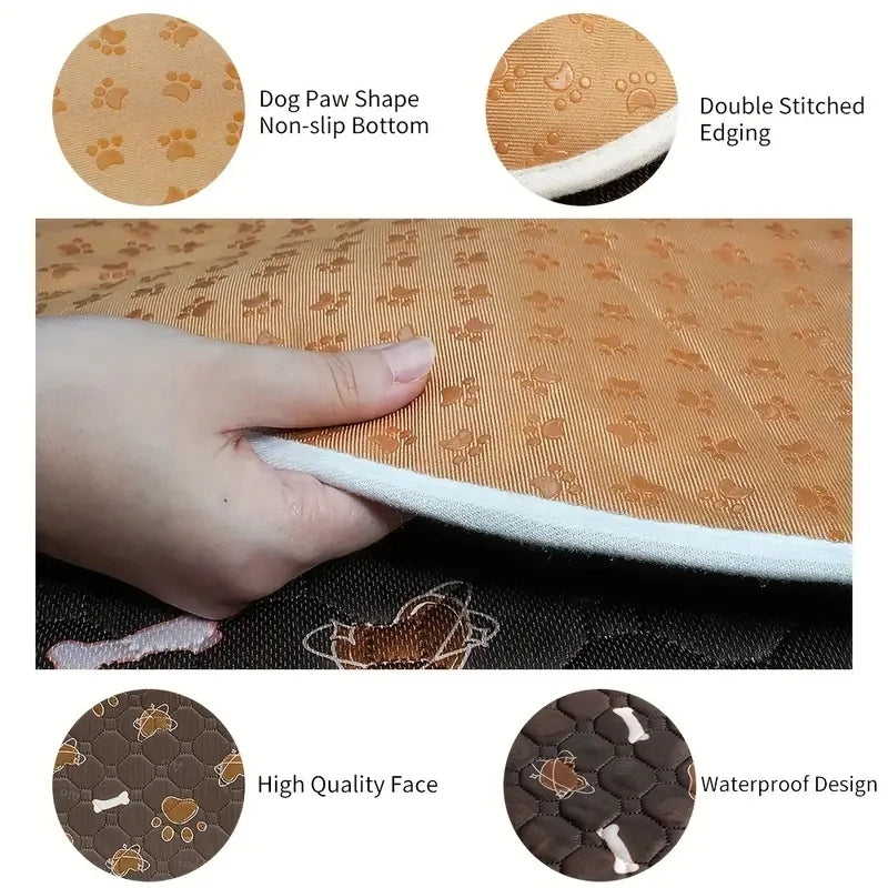 1pcs Cute Waterproof Pet Pee Pad Washable Puppy Training Pad Mat Reusable Anti-Slip Pee Pad Blanket Absorbent Diaper for Dog Cat