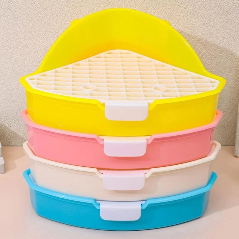 Cage Corner Toilet Small Animal Triangle Litter Pan Pet Ferret Cage Litter Tray