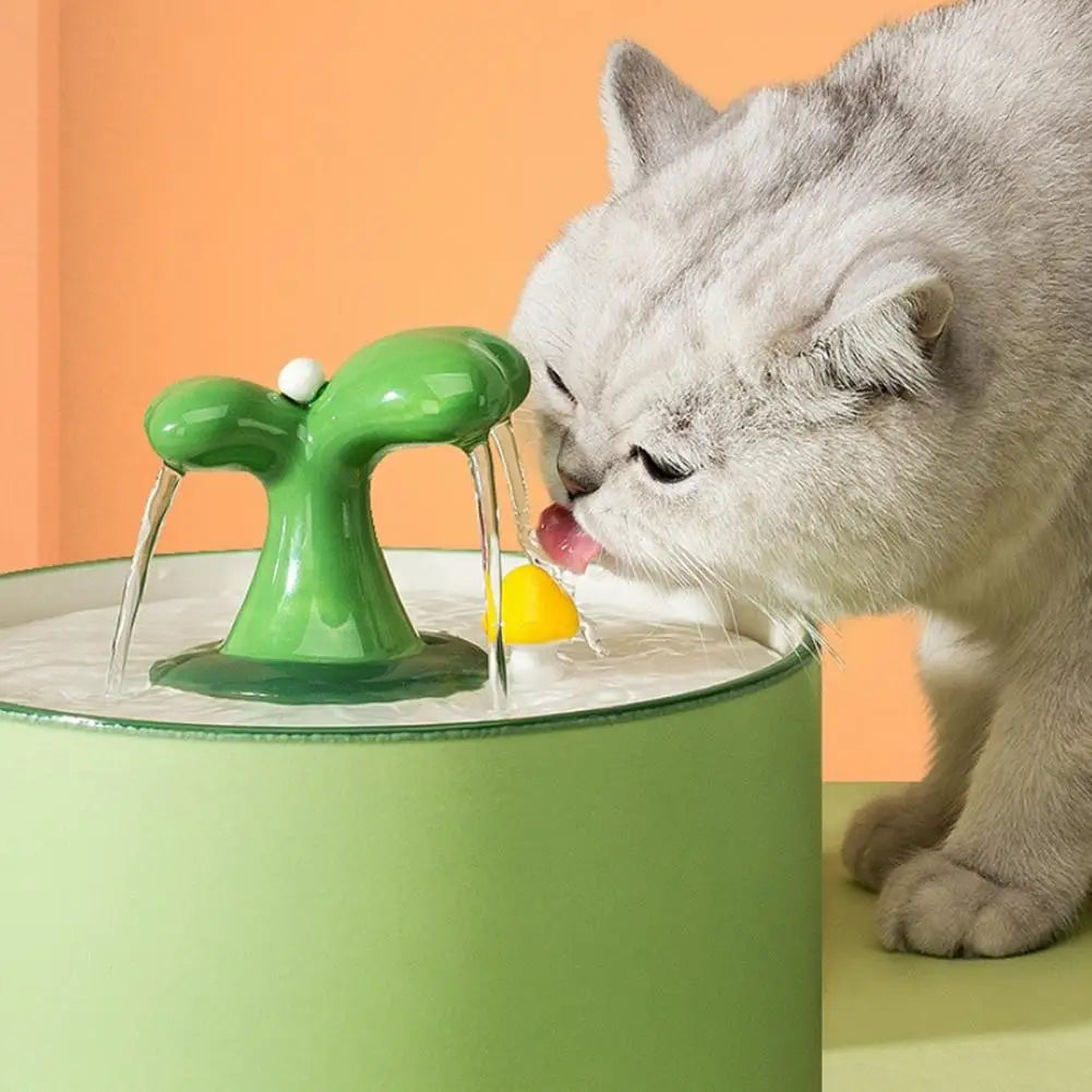 1.5L Automatic Cat Water Fountain Pet Accessories Ceramics Pet Drinking Dispenser Ultra-Quiet Pet Water Bowl for Cats Dogs