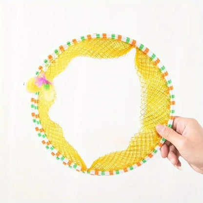 Cat Tunnel Spring Toy Foldable Interactive Cats Tube Tunnel with Feather Mouse Toys Pet Kitten Cat Toy