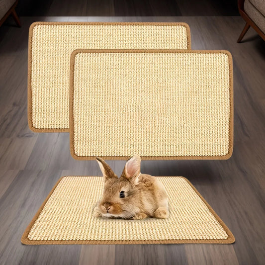 Rabbit Chew & Scratch Mat - Natural Fiber Anti-Slip Pad | Cage Bedding & Teeth Care | Small Pet Sleep & Play