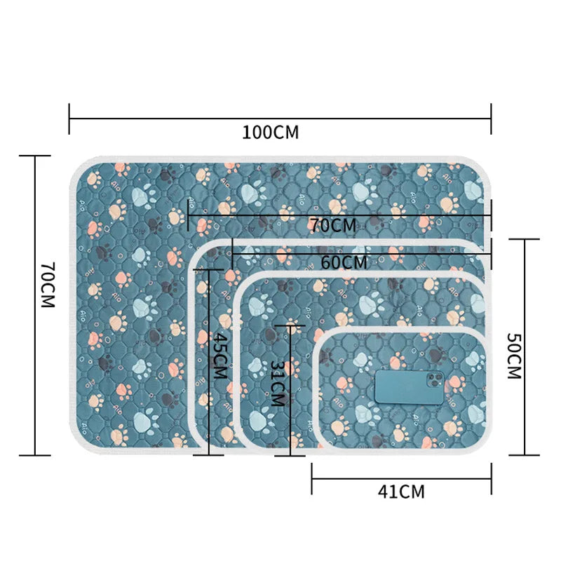 1pcs Cute Waterproof Pet Pee Pad Washable Puppy Training Pad Mat Reusable Anti-Slip Pee Pad Blanket Absorbent Diaper for Dog Cat