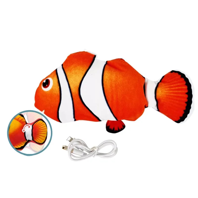 Electric Moving Fish Cat Toy Realistic Flopping Fish Dog Toy Plush Interactive Cat Toy for Indoor Cats Exercise