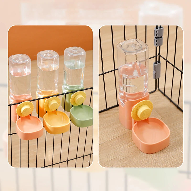 Automatic Pet Feeder Cage Hanging Water Bottle Food Container Dispenser For Dog Cats Rabbit Birds Supplies