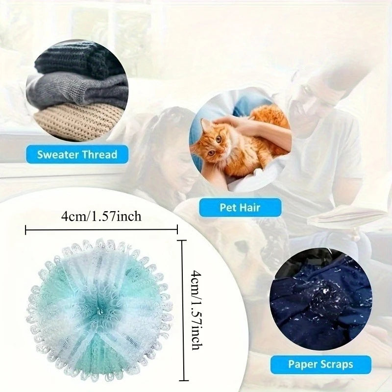 6pcs Reusable Pet Hair Removal Laundry Balls, Dryer Balls, Non-Electric Lint Catcher for Pet Owners, Durable Washing Accessories