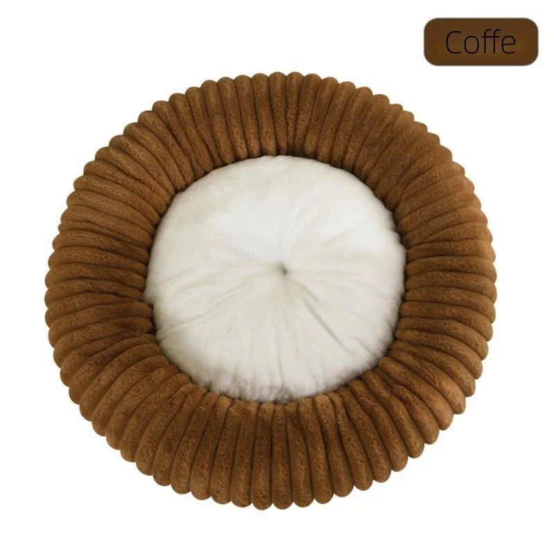 Dog Bed Donut Big Large Round Basket Plush Beds for Dogs Medium Accessories Fluffy Kennel Small Puppy Washable Pets Cat Products
