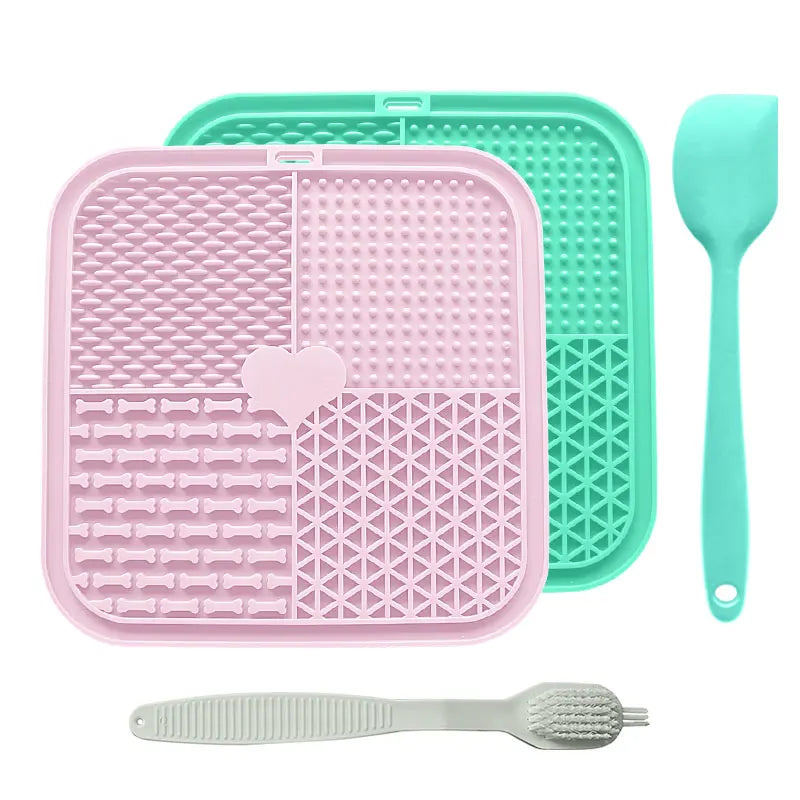 Combination pet licking pad with suction dog licking pad slow feeding dog licking pad pet bath distraction pad food dispenser