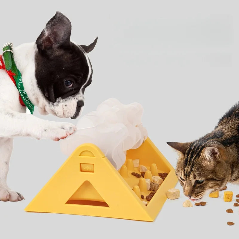 Puzzle Feeder Roller: Interactive Slow Eating Toy for Cats & Dogs - Portion Control with Treat-Dispensing Roller Ball