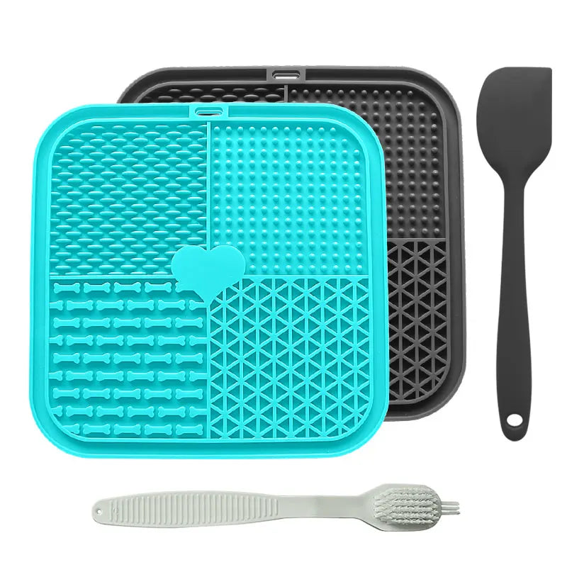 Combination pet licking pad with suction dog licking pad slow feeding dog licking pad pet bath distraction pad food dispenser