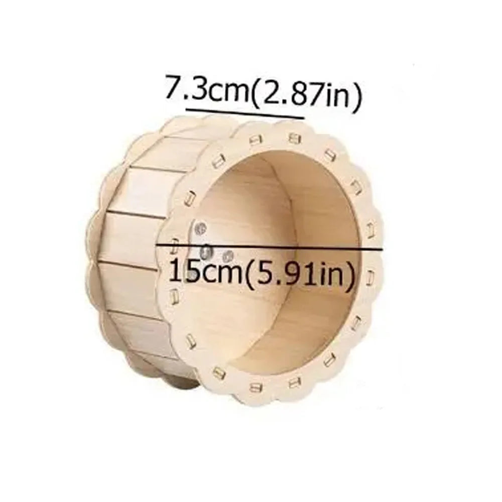 High Quality DIY Wooden Running Wheel Removable Silent Exercise Wheel Exercise Toy for Hamster