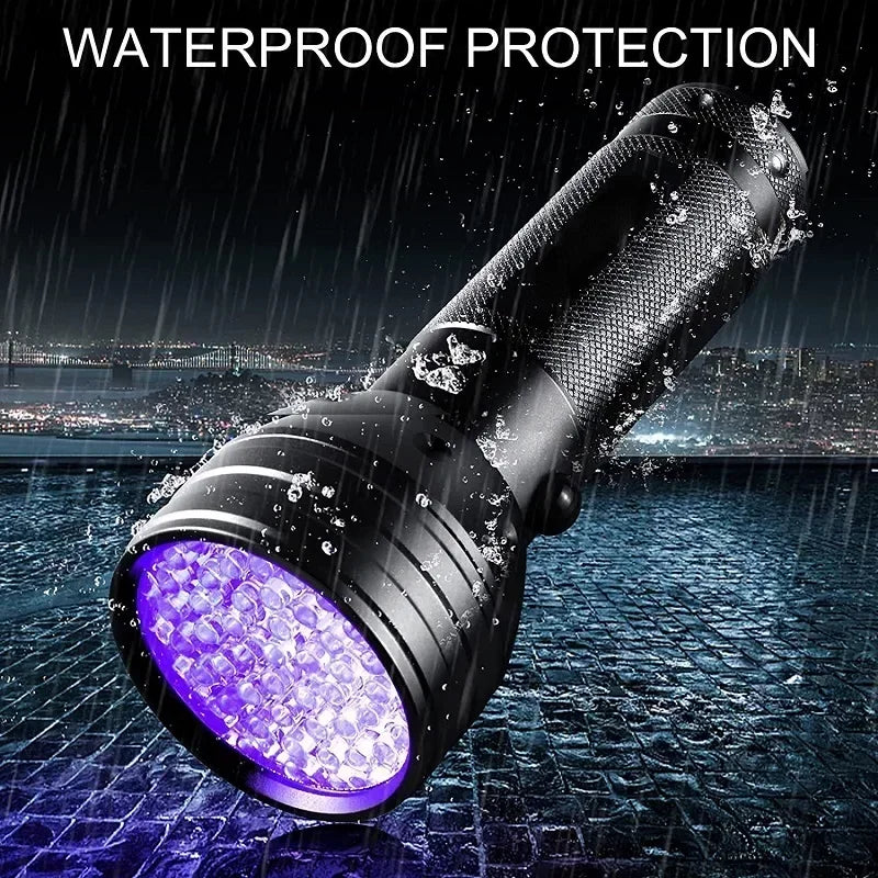 395nm UV Flashlight Black Light Waterproof 51 LED Flashlight Set with AA Battery for Home & Hotel Inspection Pet Urine Detector