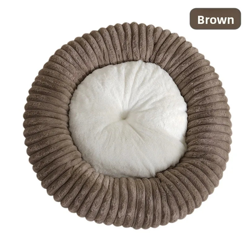 Dog Bed Donut Big Large Round Basket Plush Beds for Dogs Medium Accessories Fluffy Kennel Small Puppy Washable Pets Cat Products